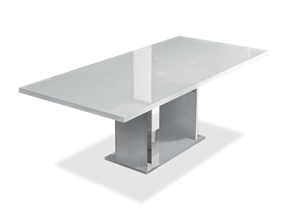 Table de salle à manger Raia - fabriquée en Italie, base piédestal, moderne, 71 po (L) - blanche