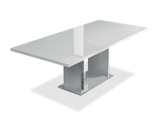Table de salle à manger Raia - fabriquée en Italie, base piédestal, moderne, 71 po (L) - blanche