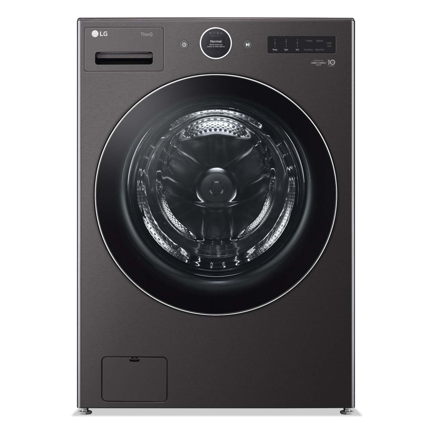 Laveuse à la vapeur intelligente haute efficacité LG à chargement frontal de 5,8 pi³ - acier noir - empilable - WM6700HBA | LG 5.8 Cu. Ft. Smart Front-Load High-Efficiency Steam Washer - Black Steel - Stackable - WM6700HBA