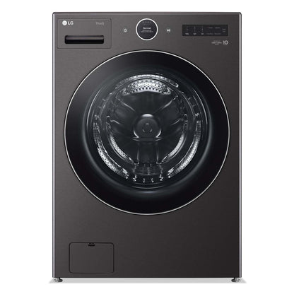 Laveuse à la vapeur intelligente haute efficacité LG à chargement frontal de 5,8 pi³ - acier noir - empilable - WM6700HBA | LG 5.8 Cu. Ft. Smart Front-Load High-Efficiency Steam Washer - Black Steel - Stackable - WM6700HBA