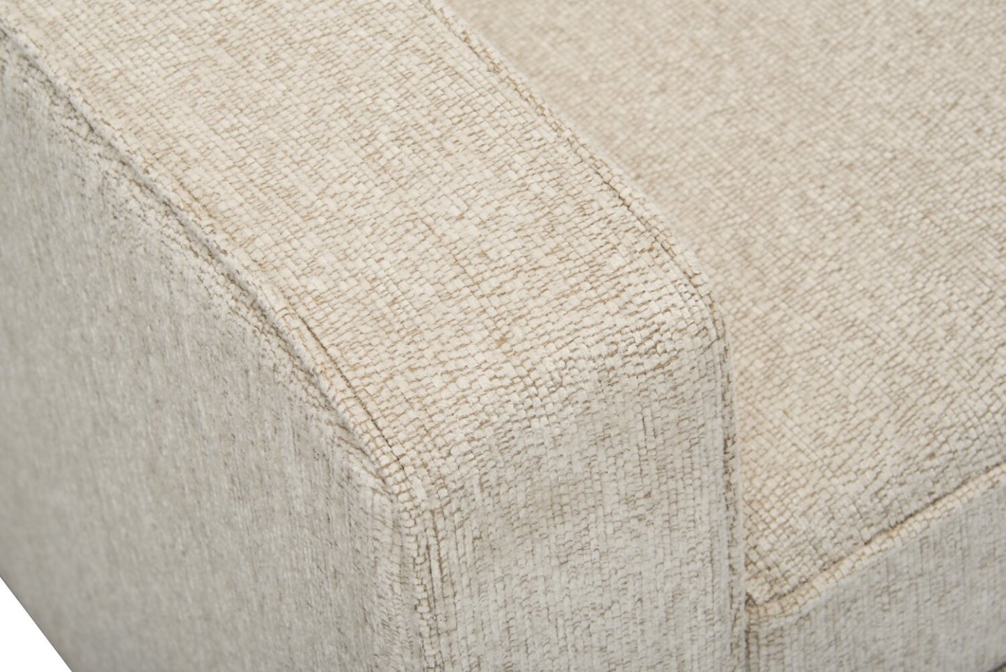 Made in Canada Lennox 35 Chenille Fabric Chair with Reversible Cushions and Track Arms - Taupe | Fauteuil Lennox de 35 po fabriqué au Canada en tissu de chenille avec coussins réversibles et accoudoirs rectilignes - taupe