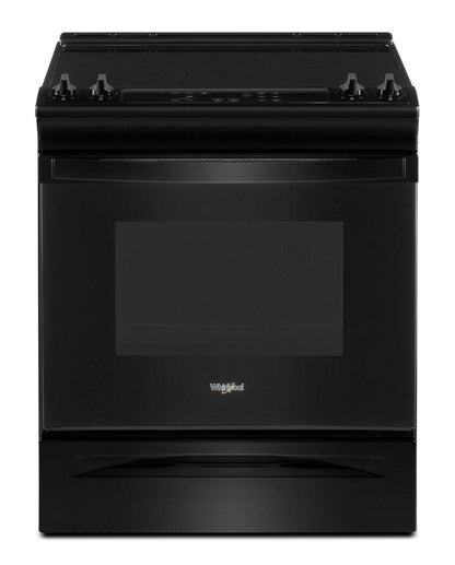 Cuisinière électrique Whirlpool de 4,8 pi³ avec nettoyage automatique - noire - YWEE515S0LB | Bain à remous 4,8 Cu. Fort. Cuisinière électrique avec autonettoyage - Noir - YWEE515S0LB