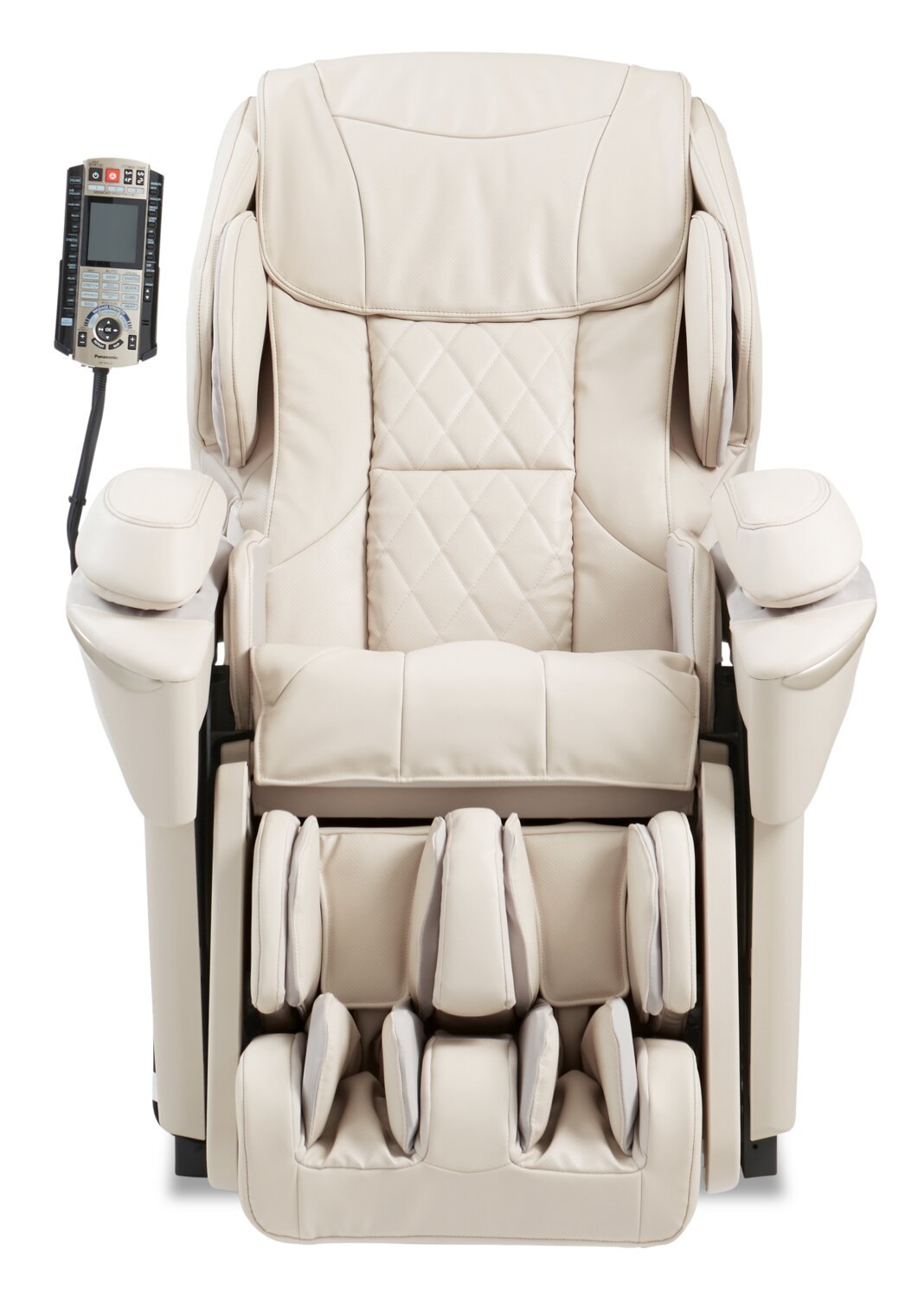 Fauteuil inclinable de massage Panasonic Real Pro ULTRA Prestige™ 35,4 en cuir synthétique de haute qualité - beige | Panasonic Real Pro ULTRA Prestige™ 35,4 fauteuil de massage en cuir synthétique de qualité supérieure - beige