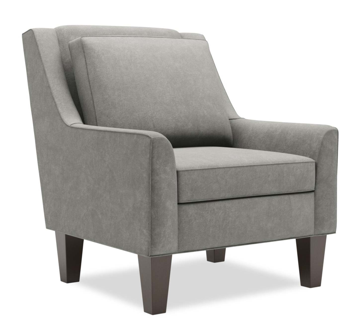 Fauteuil d'appoint club Sofa Lab personnalisable en tissu de velours 29 po avec pattes en bois - gris Platinum Grey | CLUB3588