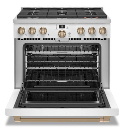 Cuisinière intelligente à gaz Café de 6,2 pi³ avec convection européenne véritable et grilles autone…