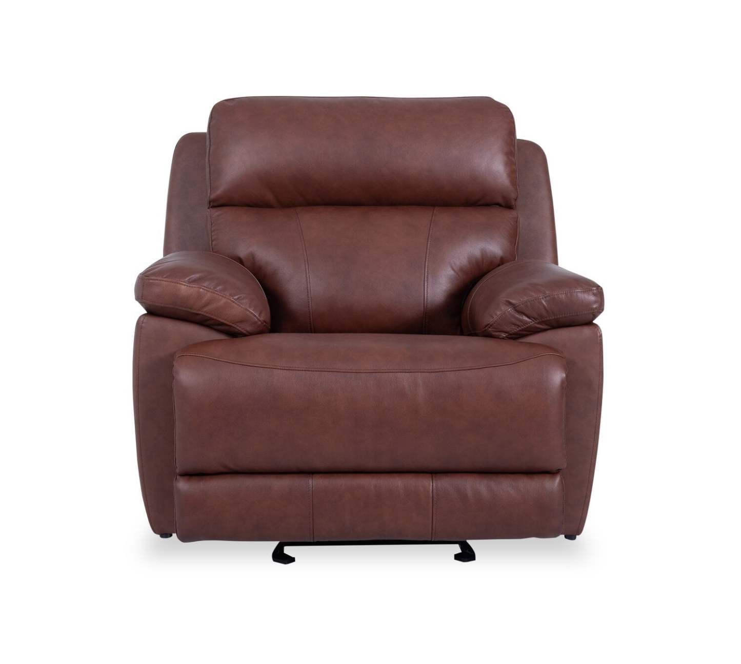 Fauteuil à inclinaison électrique Sorrento 42 en cuir véritable avec port USB - Madrid brique brun | Fauteuil inclinable électrique Sorrento de 42 po en cuir avec véritable port USB - brun brique de Madrid