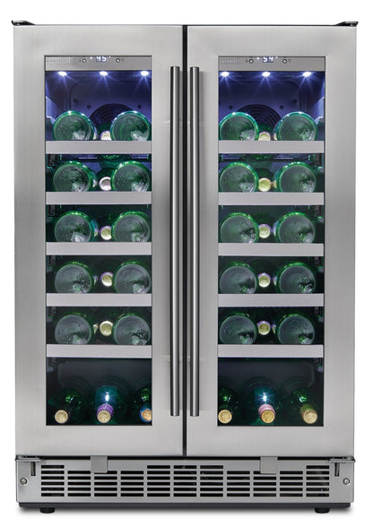 Silhouette Napa 23.9 4.7 Cu. Ft. French-Door Wine Cooler - Stainless - DWC047D1BSSPR | Refroidisseur à vin Napa de Silhouette de 4,7 pi³ et de 23,9 po à portes françaises - acier inoxydable…