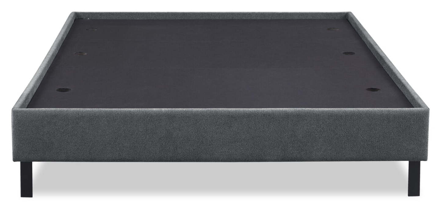 Lit plateforme rembourré Amos en tissu anthracite avec tête de lit capitonnée - Grand lit | Lit plateforme Amos rembourré en tissu anthracite avec tête de lit capitonnée - format grand lit