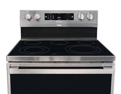 Cuisinière électrique Hisense de 5,8 pi³ avec friture à air et convection européenne - acier inoxydable - HBE3501C… | Hisense 5,8 Cu. Fort. Cuisinière électrique avec friture à air et convection européenne - Acier inoxydable - HBE3501C…