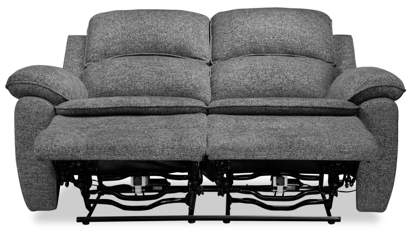 Chandler 60 Chenille Fabric Power Reclining Loveseat - Grey | Causeuse à inclinaison électrique Chandler de 60 po en tissu de chenille - gris