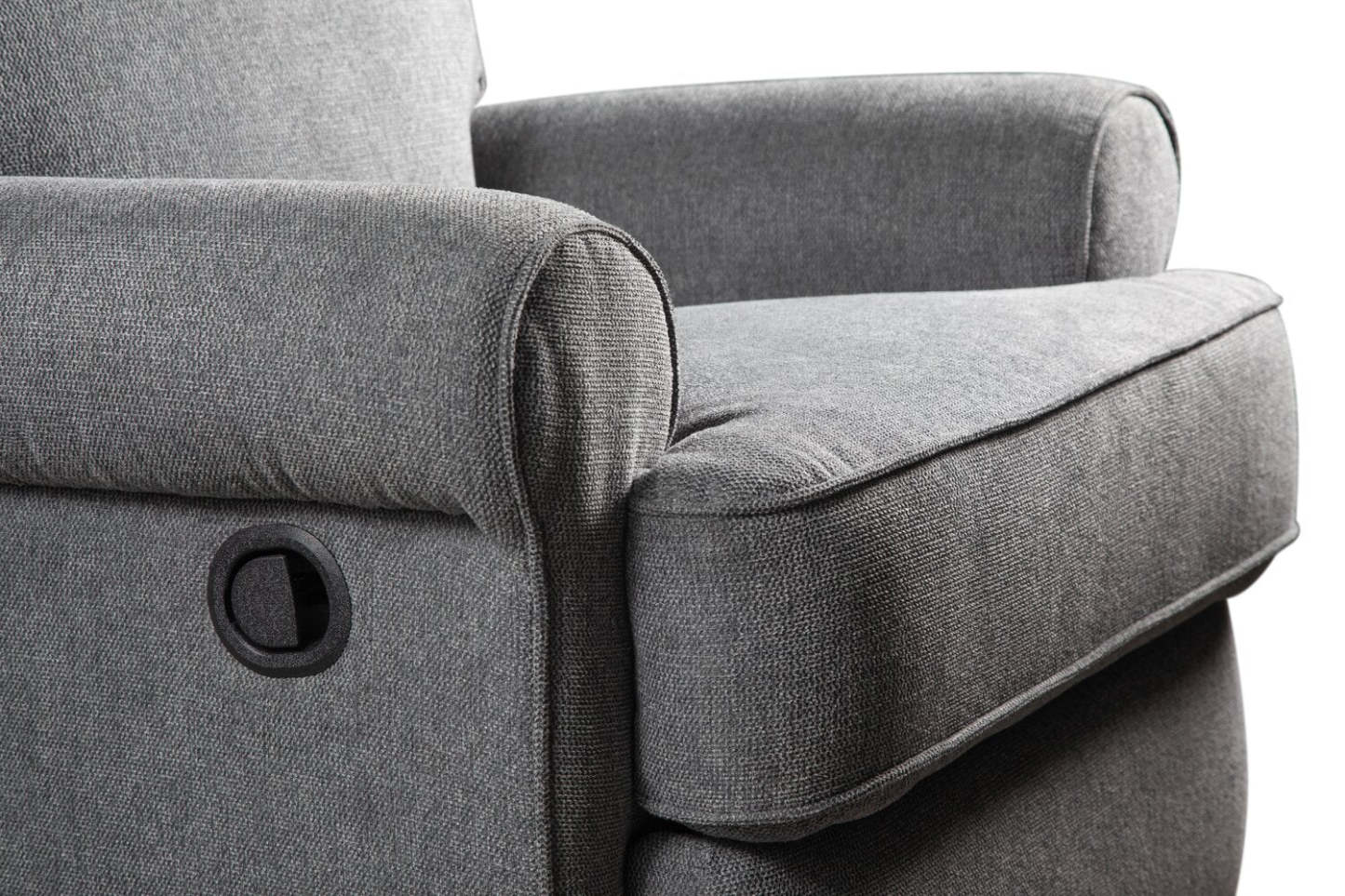 Bevin 34.4 Grey Chenille Fabric Swivel Glider Reclining Chair | Fauteuil pivotant, glissant et inclinable Bevin de 34,4 po en tissu de chenille gris