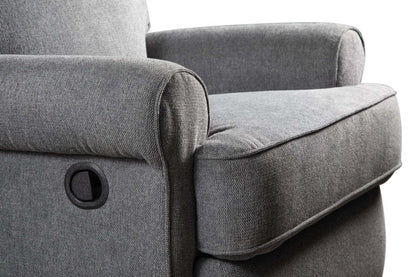 Bevin 34.4 Grey Chenille Fabric Swivel Glider Reclining Chair | Fauteuil pivotant, glissant et inclinable Bevin de 34,4 po en tissu de chenille gris