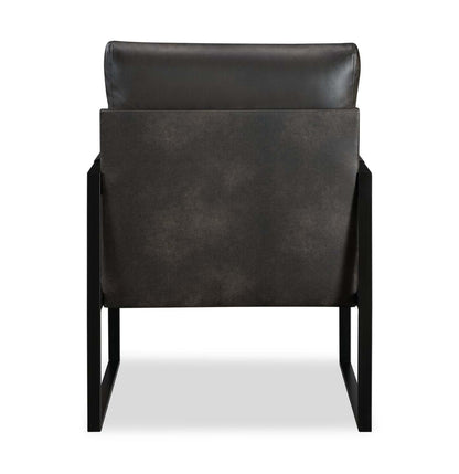 Fauteuil d'appoint en similicuir Nico 24.75 avec pieds en métal - Gris foncé | Fauteuil d'appoint Nico de 24,75 po en similicuir avec pattes en métal - gris foncé