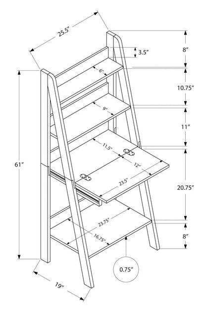 Bureau de style échelle Darian 25,5 - Espresso |Bureau de style échelle Darian de 25,5 po - espresso