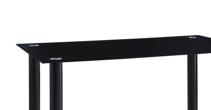 Table à manger Onyx avec plateau en verre, 55 W - Noir | Table de salle à manger Onyx de 55 po (L) avec dessus en verre - noire