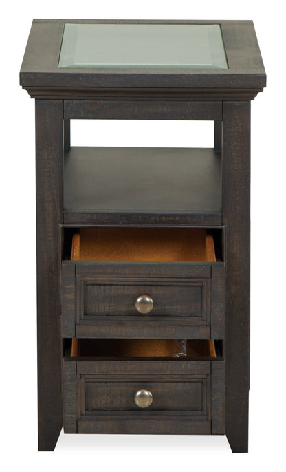 Table de fauteuil traditionnelle Hanson de 15 po en pin avec rangement - graphite