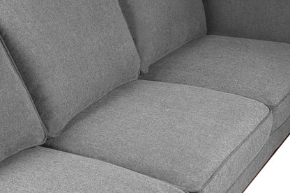 Sofa Kassia de Kort & Co. de 90,6 po en tissu d’apparence lin avec base et pattes en bois - gris