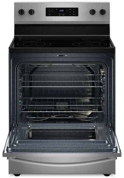 Cuisinière électrique Whirlpool de 5,3 pi³ avec nettoyage automatique - acier inoxydable - YWFES3530RS | Bain à remous 5,3 Cu. Fort. Cuisinière électrique avec autonettoyage - Acier inoxydable - YWFES3530RS