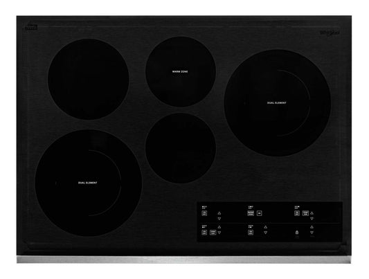 Whirlpool 30 5-Element Electric Cooktop - Stainless Steel - WCE97US0KS | Table de cuisson électrique Whirlpool de 30 po à 5 éléments - acier inoxydable - WCE97US0KS