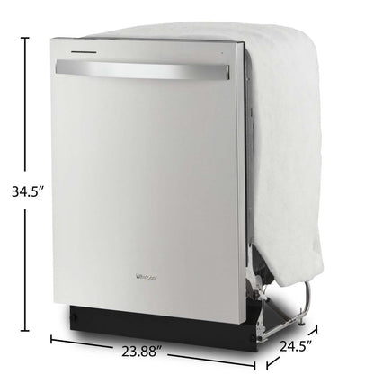 Lave-vaisselle Whirlpool 24 55 dBA encastrable à commande supérieure - Acier inoxydable résistant aux empreintes digitales - WDT54… | Lave-vaisselle encastré Whirlpool de 24 po et de 55 dBA avec commandes sur le dessus - acier inoxyda…