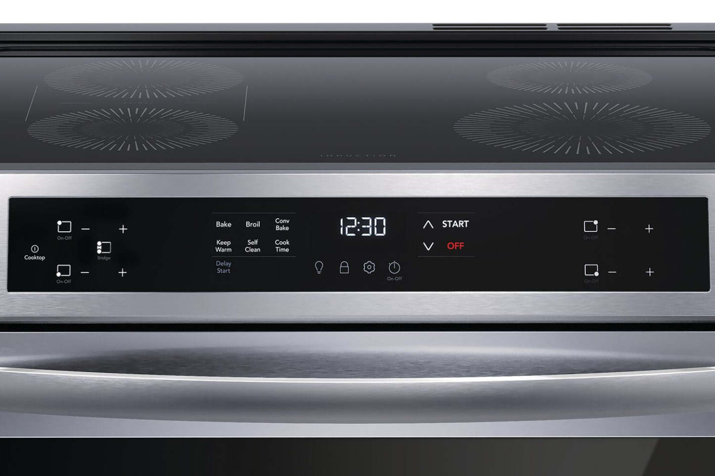 Cuisinière à induction Frigidaire de 5,3 pi³ avec surface de cuisson facile à nettoyer et cuisson par convection - Acier inoxydable…