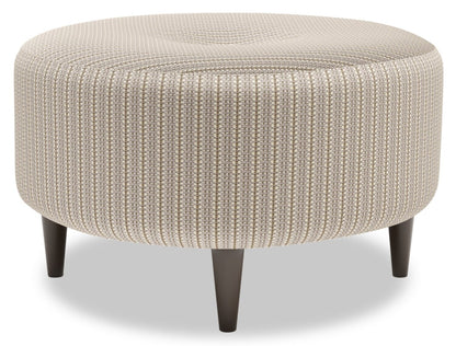 Pouf The Curve 31 en tissu, beige champignon, fabriqué au Canada | CURV1161