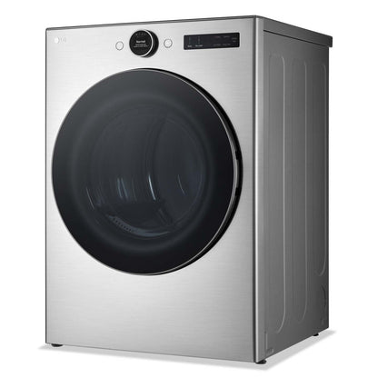 LG 7,4 Cu. Fort. Sécheuse à gaz intelligente avec vapeur - Acier graphite - Empilable - DLGX5501V | Sécheuse à gaz intelligente LG de 7,4 pi³ avec vapeur - acier graphite - superposable - DLGX5501V