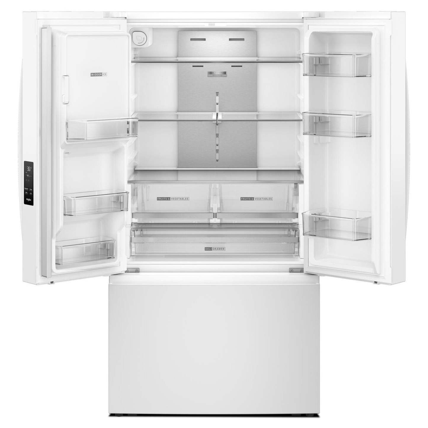 Tourbillon 36 30 Cu. Fort. Réfrigérateur à portes françaises avec machines à glaçons doubles - Blanc - WRFF3736SW | Réfrigérateur Whirlpool de 36 po et de 30 pi3 à portes françaises avec machine à glaçons double - blanc- WRFF3736SW | WRFF373W