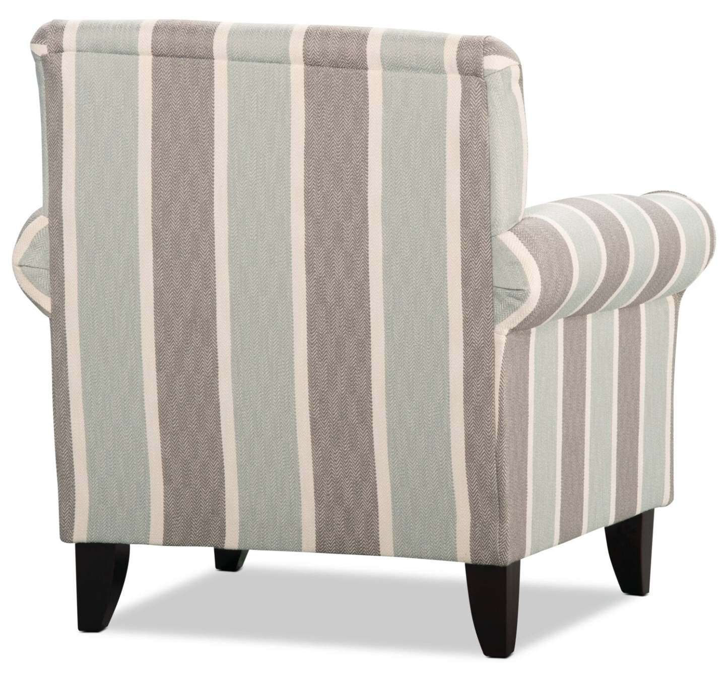 Fauteuil d’appoint Tula de 38 po fabriqué au Canada en tissu avec accoudoirs enroulés - brume multicolore