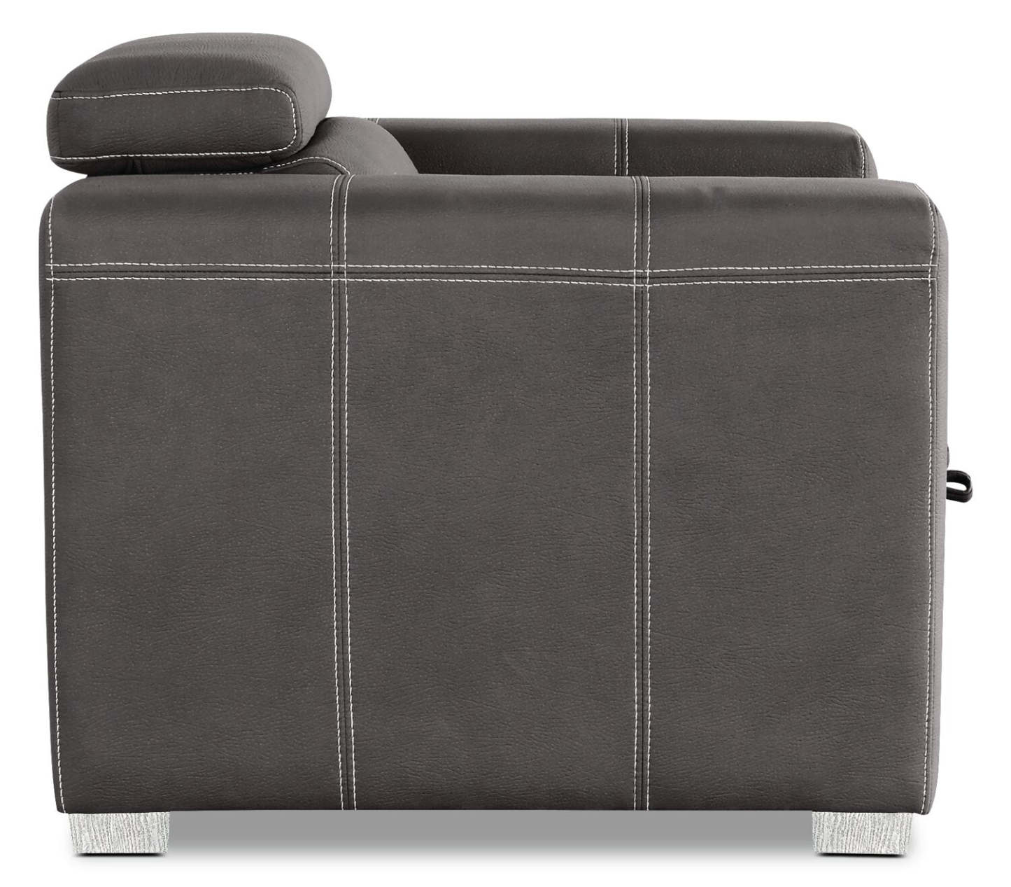 Fauteuil Drake de 41,5 po en tissu de suédine avec pouf rétractable et appuie-têtes relevables - gris ciment