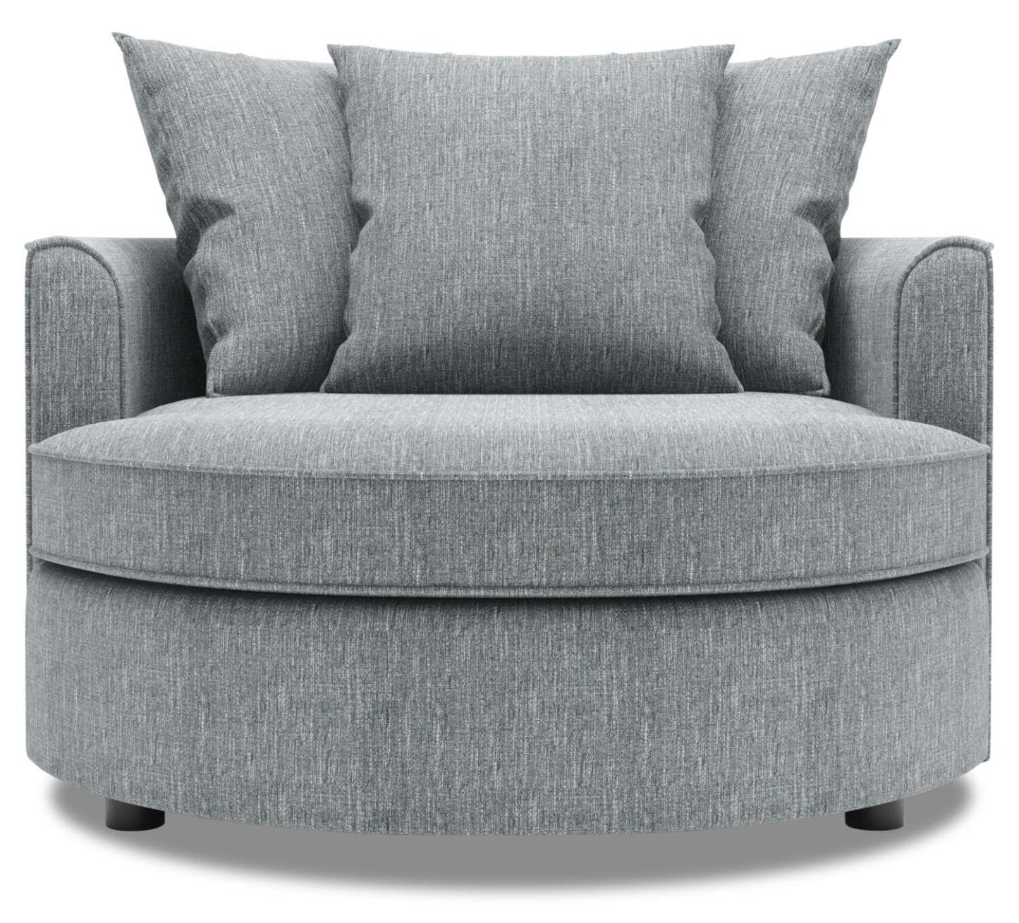 Fauteuil d'appoint enveloppant personnalisable Sofa Lab de 48 po fabriqué au Canada en tissu d'apparence lin - gris Luna Pewter | CUDD2291