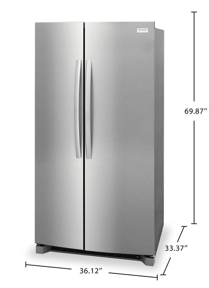 Réfrigérateur Frigidaire Gallery de 26 pi3 et de 36 po à compartiments juxtaposés - acier inoxydable - GRSN2620AF | GRSN26AF