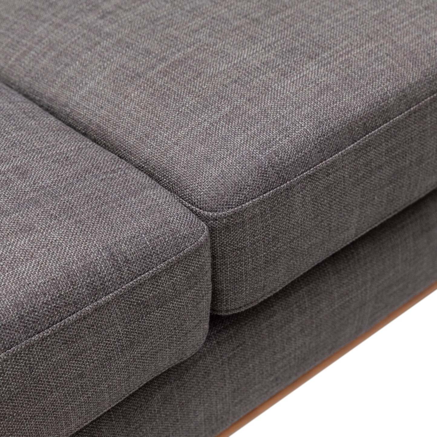 Sofa Freeman de Kort & Co. de 80 po de format condo en tissu d’apparence lin avec base et pattes en bois - gris anthracite