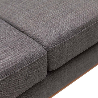 Sofa Freeman de Kort & Co. de 80 po de format condo en tissu d’apparence lin avec base et pattes en bois - gris anthracite