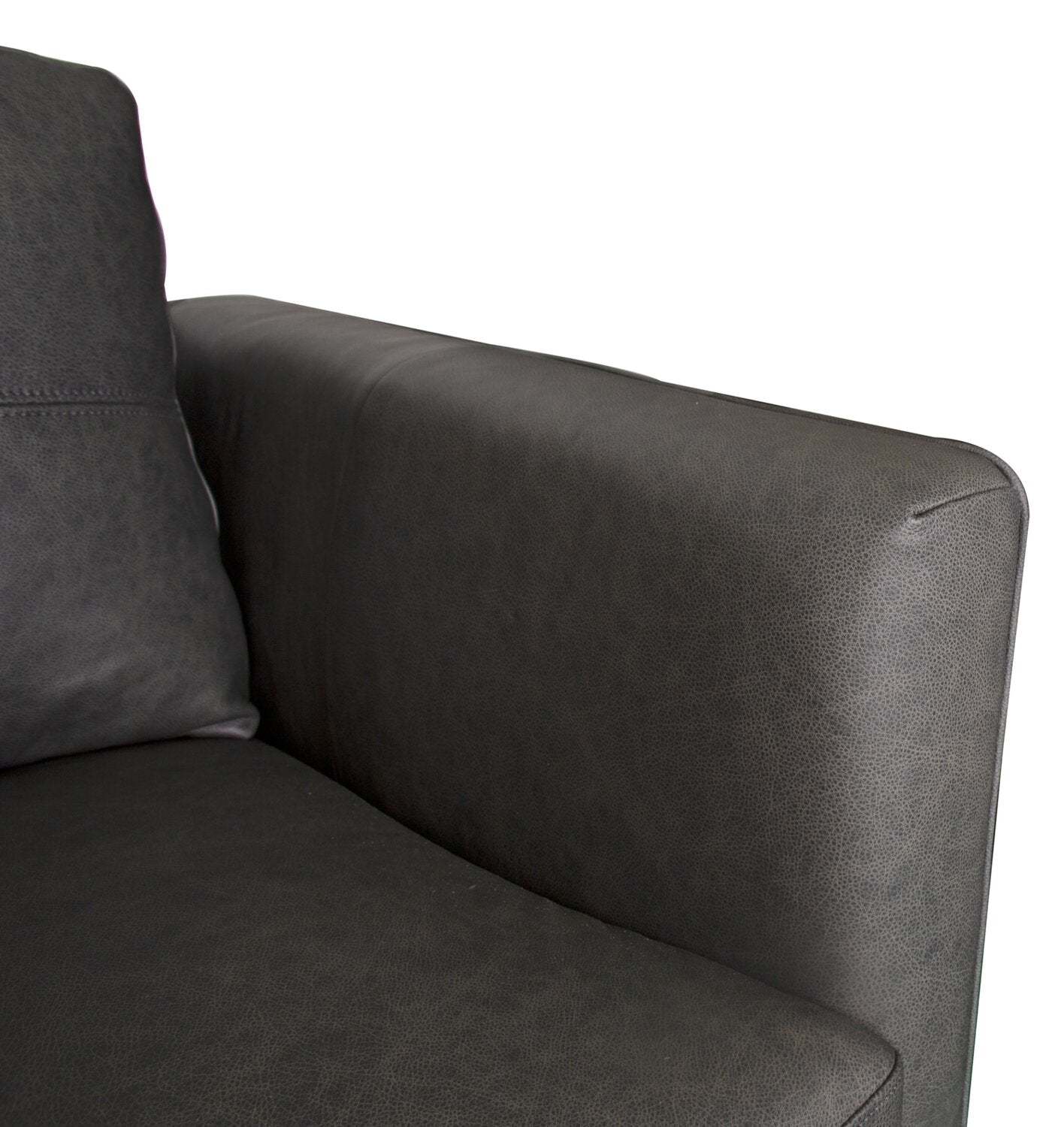 Melrose 84,5 po en cuir de qualité supérieure avec pattes en métal - véritable gris | Canapé Melrose 84,5 Top-Grain en cuir avec pattes en métal - véritable gris