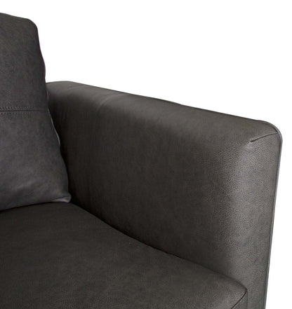 Melrose 84,5 po en cuir de qualité supérieure avec pattes en métal - véritable gris | Canapé Melrose 84,5 Top-Grain en cuir avec pattes en métal - véritable gris