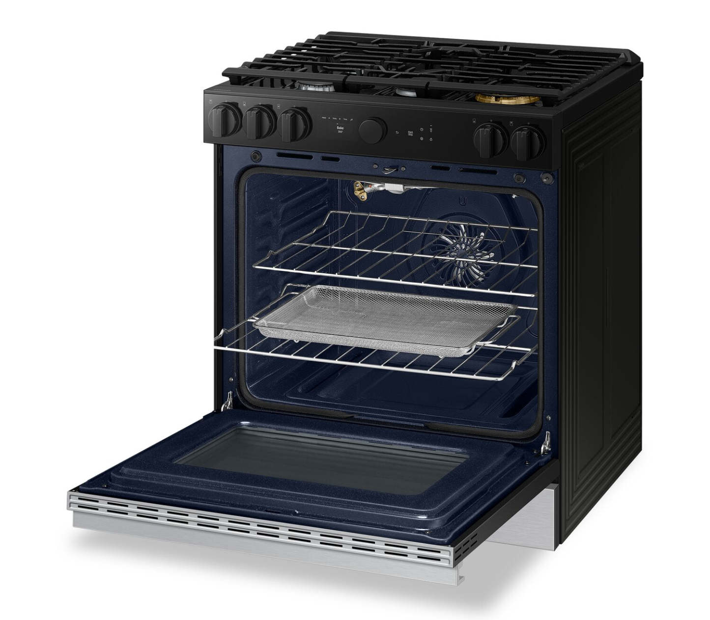 Cuisinière intelligente à gaz encastrée Samsung de 6 pi³ avec friture à air et Air Sous Vide - acier inoxydable - NSG6DG… | Samsung 6 Cu. Fort. Cuisinière à gaz intelligente avec friture à air et sous vide – Acier inoxydable…