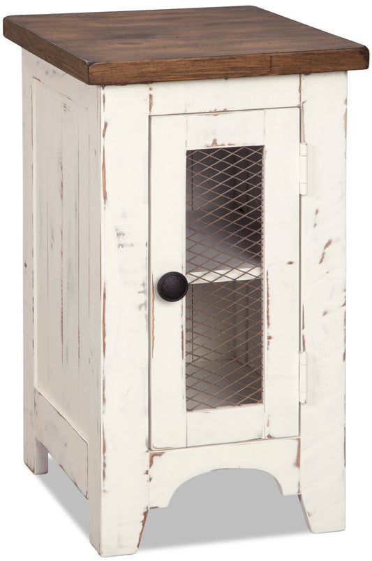 Benjy 14 Rustic Chairside Table with Storage - Two Tone Wood|Table de fauteuil rustique Benjy de 14 po avec rangement - bois deux teintes