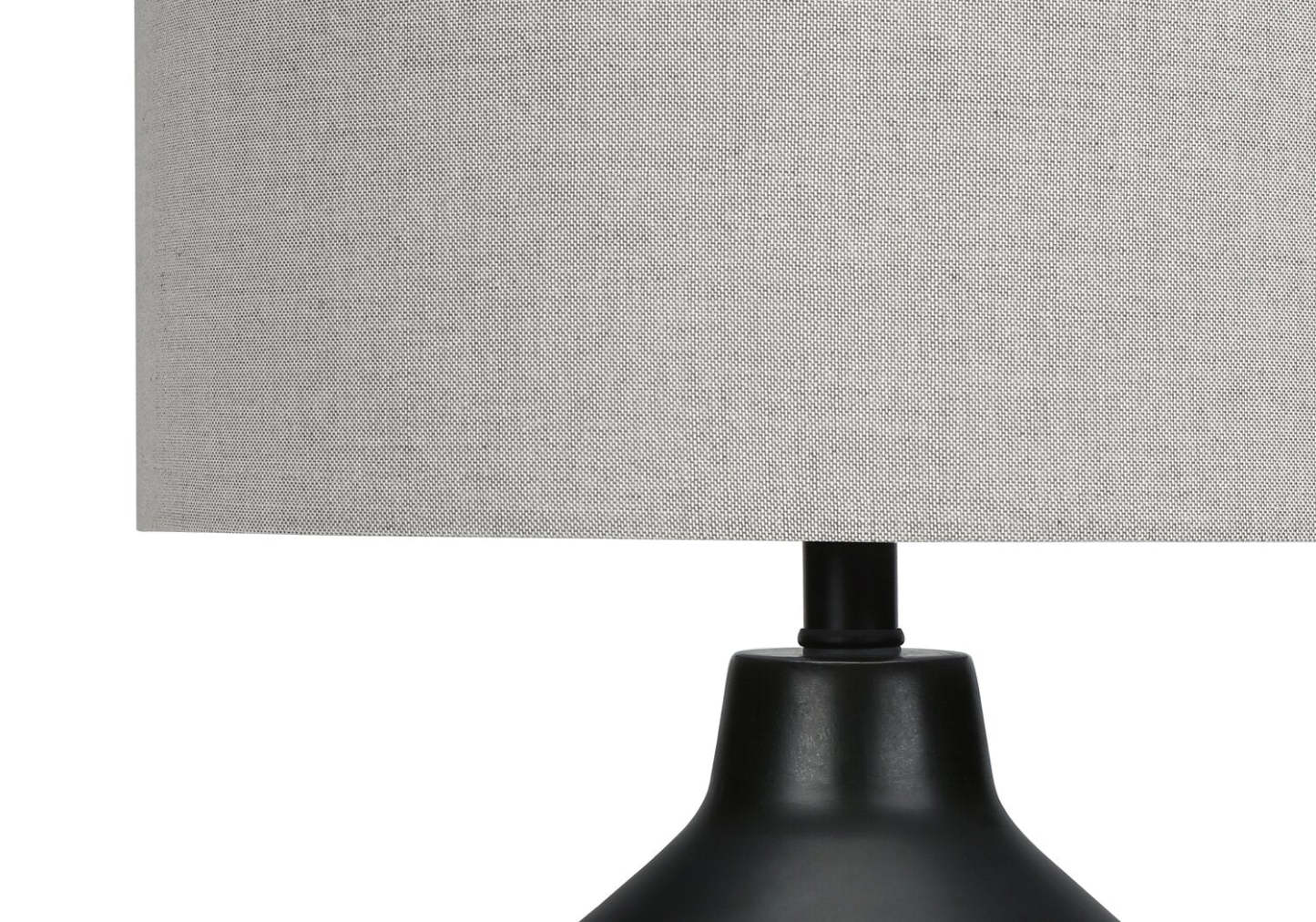 Lampe de table de 24 po béton noir avec abat-jour gris