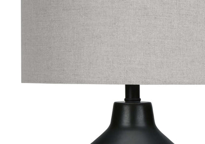 Lampe de table de 24 po béton noir avec abat-jour gris