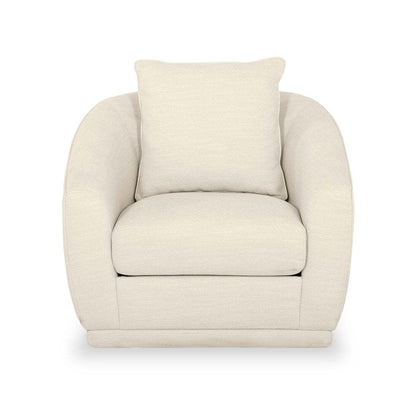 Fauteuil d'appoint pivotant en tissu chenille Rio 34,5 - Blanc ivoire | Fauteuil d'appoint pivotant Rio de 34,5 po en tissu chenille - blanc ivoire