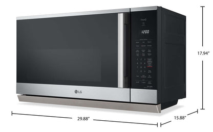 LG 2,1 Cu. Fort. Micro-ondes intelligent à cuisinière avec EasyClean® - MVEL2125X | Quatre à micro-ondes à hotte intégrée intelligente LG de 2,1 pi3 avec EasyCleanMD - MVEL2125X