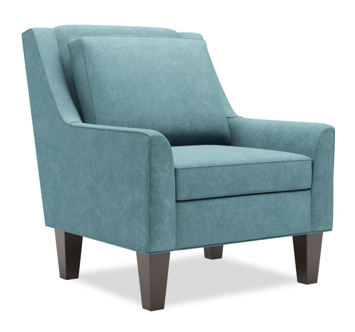 Fauteuil d'appoint club Sofa Lab personnalisable de 29 po en tissu de velours avec pattes en bois - bleu mer | Fabriqué au Canada Sofa Lab Fauteuil d'appoint personnalisable Club 29 en tissu velours avec pieds en bois - Bleu mer | CLUB3288