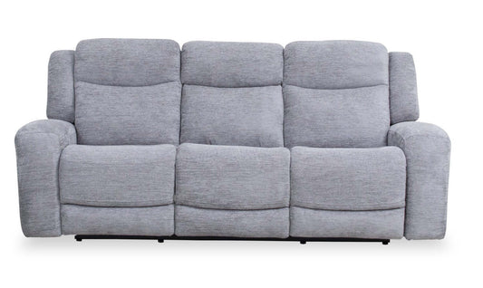 Sofa à inclinaison électrique Atlantis de 90 po en tissu avec ports USB - gris tourterelle