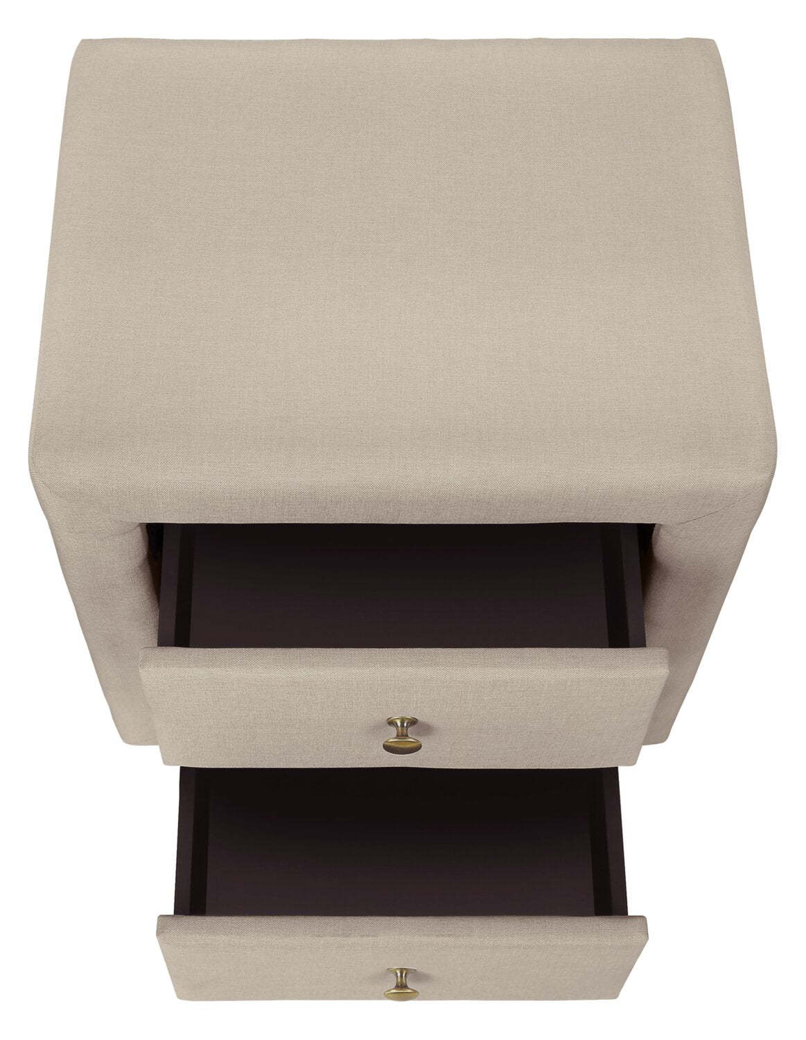 Zara Upholstered Bedside 2-Drawer Nightstand, 20.5W x 20.75H - Beige | Table de nuit rembourrée Zara de 20,5 po (l) x 20,75 po (H) à 2 tiroirs - beige