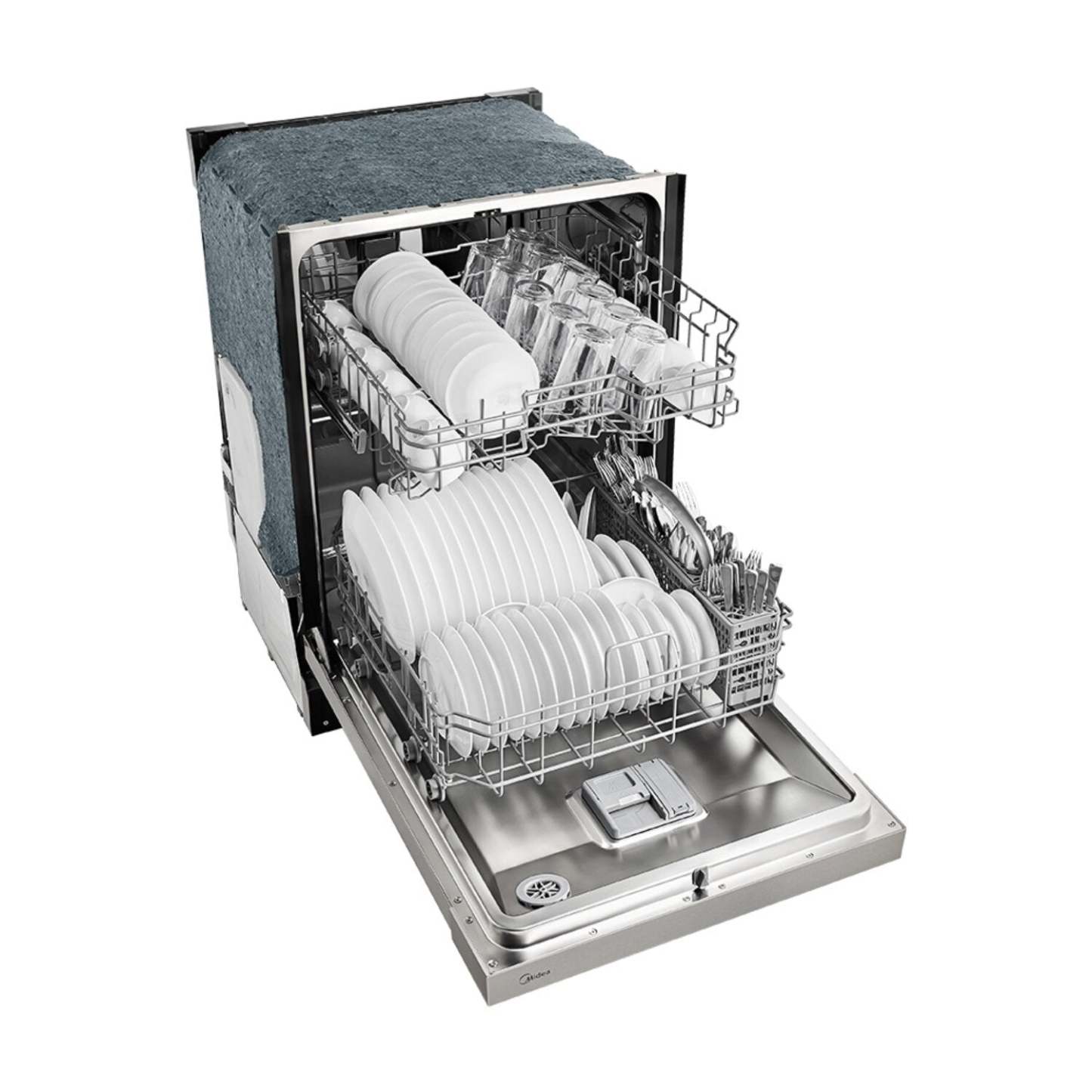 Lave-vaisselle Midea 24 à commande frontale avec éclairage intérieur - MDF24P2BST | Lave-vaisselle Midea de 24 po avec commandes à l'avant et éclairage intérieur - MDF24P2BST | MDF24P2T