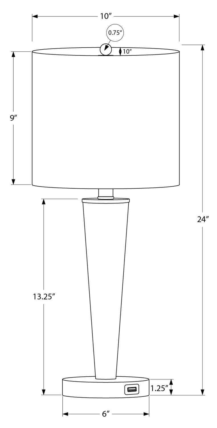 24 Ensemble 2 pièces en métal noir, avec deux lampes de table et chargement USB|Ensemble 2 lampes de table de 24 po en métal noir avec recharge USB