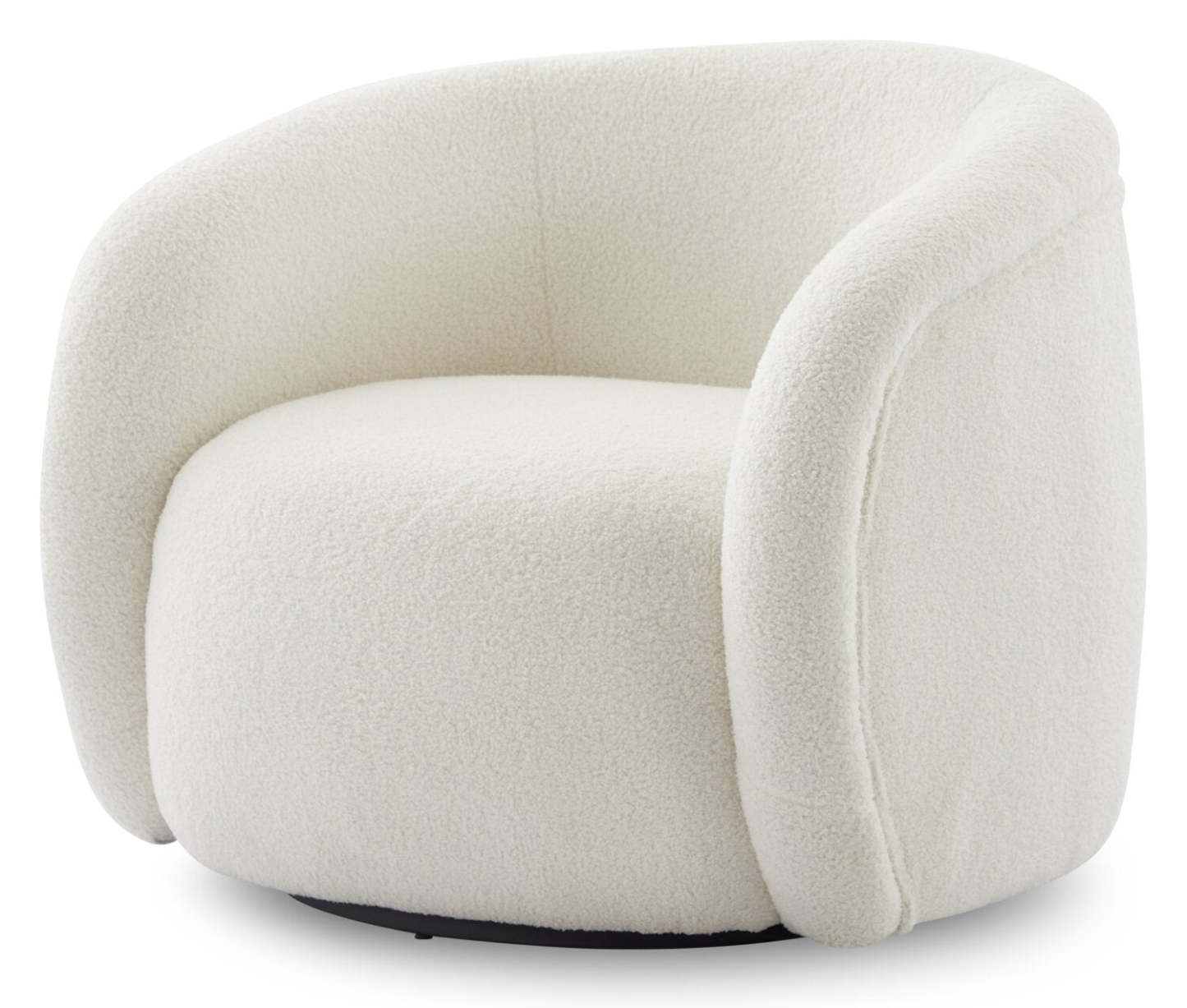 Fauteuil d'appoint courbé en tissu Sherpa Solo 31.1 - Crème glacée | Fauteuil d'appoint courbé Solo de 31,1 po en tissu sherpa - crème glacée