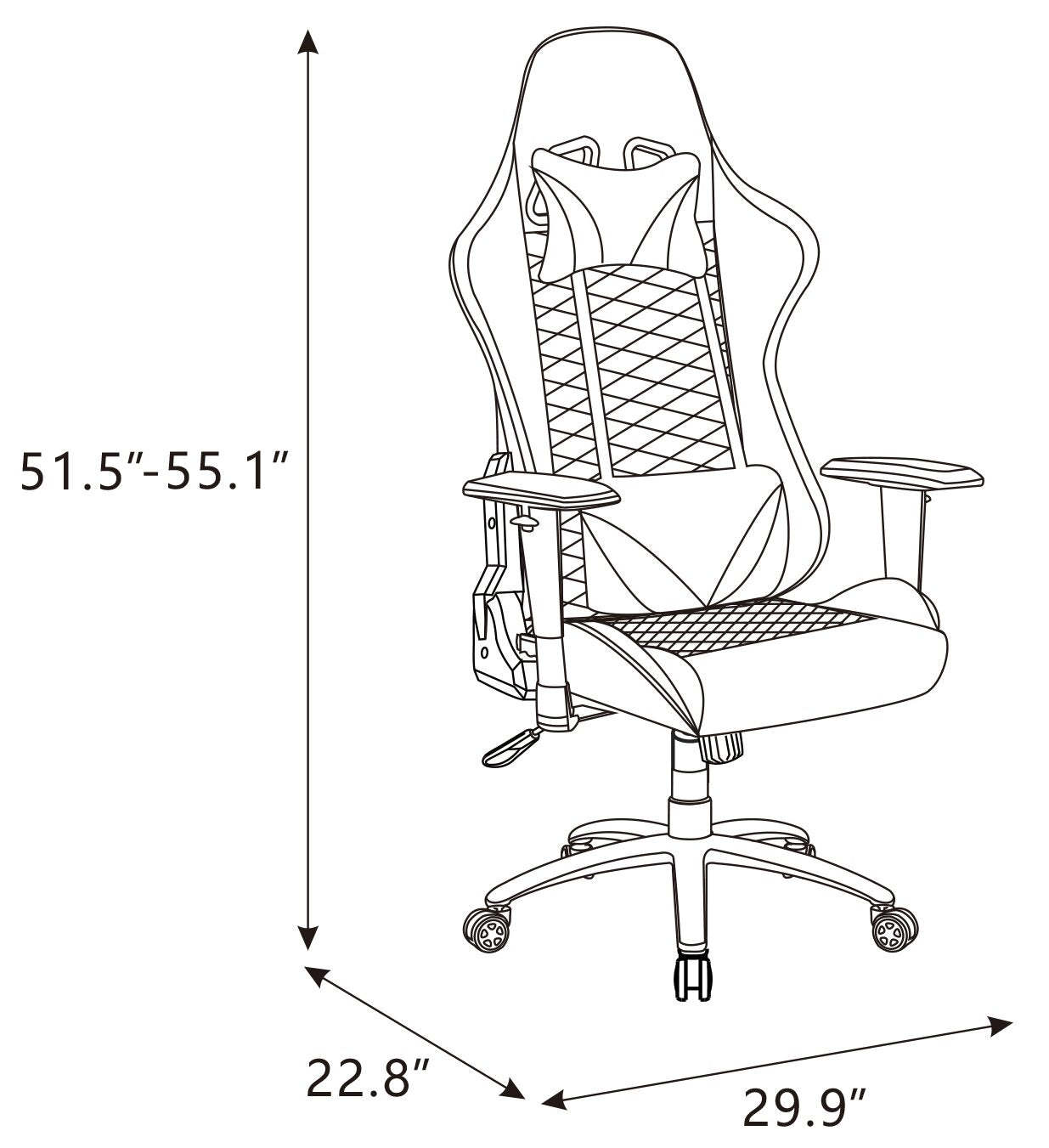 Fauteuil de jeu ergonomique Falcon 30" avec haut-parleurs Bluetooth intégrés et éclairage LED - Noir | Fauteuil de jeu ergonomique Falcon de 30 po avec haut-parleurs Bluetooth intégrés et éclairage à DEL - noir