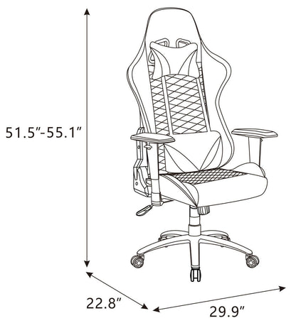 Fauteuil de jeu ergonomique Falcon 30" avec haut-parleurs Bluetooth intégrés et éclairage LED - Noir | Fauteuil de jeu ergonomique Falcon de 30 po avec haut-parleurs Bluetooth intégrés et éclairage à DEL - noir